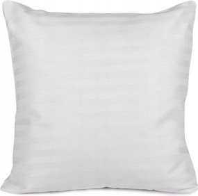 Szatén párnahuzat 40x40 fehér csíkos egyszínű Cizgili damaszt