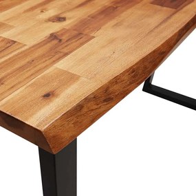 tömör akácfa konzolasztal természetes éllel 110x35x80 cm