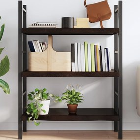 sötétbarna kezelt tömör tölgyfa fali polc 80x40x(2-6) cm