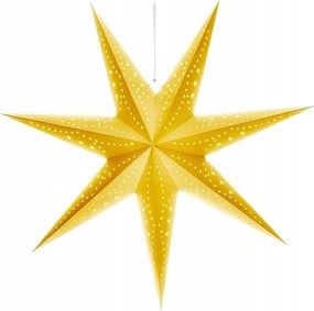 Led karácsonyi függőcsillag arany, időzítő, 60cm, 20x Led, 2x Aa