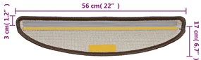 vidaXL 15 db barna lépcsőszőnyeg 56 x 17 x 3 cm