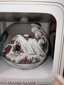 Exkluzív, kézzel készített karácsonyfadísz Téli tájkép