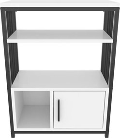 Letos könyvespolc, fehér-fekete, 60 cm