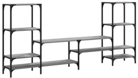 szürke sonoma színű szerelt fa TV-szekrény 206,5x28,5x95 cm