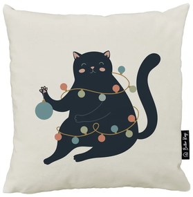 Párnahuzat karácsonyi mintával 45x45 cm Festive Cat – Butter Kings