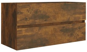 Füstös tölgy színű szerelt fa mosdószekrény 90 x 38,5 x 45 cm