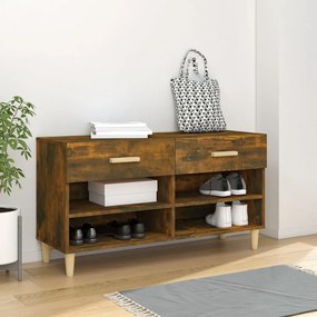 füstös tölgyszínű szerelt fa cipősszekrény 102 x 35 x 55 cm