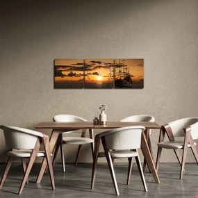 Kép - Kalózhajó (órával) (90x30 cm)