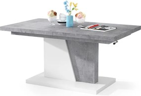 GRAND NOIR beton / fehér, dohányzóasztal