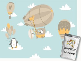 Fotótapéta Flizelina Gyerekek Ég Léggömb Állatok 300x210 ragasztó