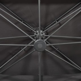 antracitszürke dupla tetejű konzolos napernyő 400 x 300 cm