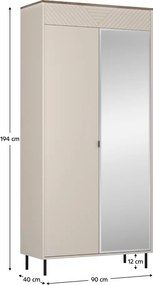 Szekrény, kasmír/castello tölgy, EYCO 2D/40