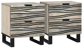 Éjjeliszekrény fiókkal 2 pcs Fehér és fekete 40 x 33 x 46 cm