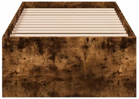 füstös tölgyszínű szerelt fa ágykeret 100 x 200 cm