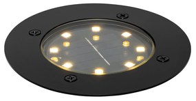Modern fekete talajszpot LED-del IP65 napelemes - Terry