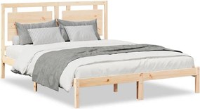 vidaXL tömör fa extra hosszú ágykeret matrac nélkül 160 x 210 cm