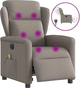vidaXL tópszínű szövet elektromos dönthető masszázsfotel