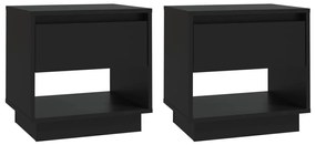 2 db fekete forgácslap éjjeliszekrény 45 x 34 x 44 cm