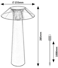 Rabalux 77062 - LED Dimmelhető asztali lámpa ASSEN LED/5W/5V IP44 fekete