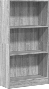 vidaXL szürke sonoma színű szerelt fa könyvespolc 60 x 24 x 109 cm
