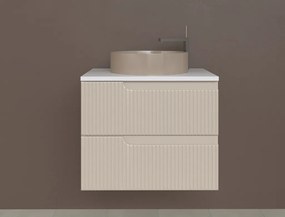 Piramida EURIDIKA fali fürdőszobabútor - mosdópult mosdó nélkül -2 fiókos - PINO BÉZS - 65 x 48 x 53 cm