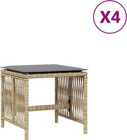 vidaXL 4 db vegyes bézs polyrattan kerti szék párnával 41 x 41 x 36 cm