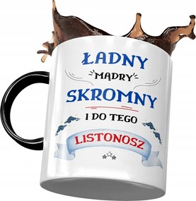 Bögre Fekete Postás Szép Okos Szerény Nyomtatott Fotóval