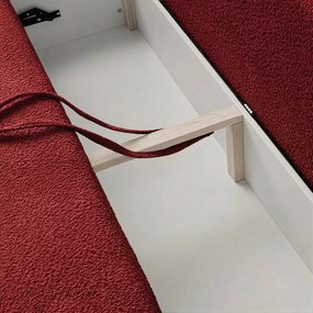 ARVETO ágyazható kanapé bordó bouclé kárpittal