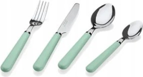 Ernesto Evőeszköz készlet, acél, zöld nyéllel 24 db (71/E-510)