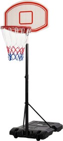 HOMCOM Kültéri Kosárlabda Gyűrű, 175-215 cm Magasságban állítható Kosárlabda Állvány Kerekekkel, Belső Kosárlabda Gyűrű Állvánnyal 71 x 45 cm-es Hátté