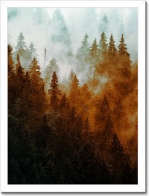 Poszter fehér keretben 30x40 Őszi táj Hegyek