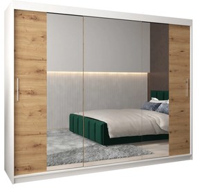 Ruhásszekrény 250 cm Toki 2 (matt fekete + artisan tölgy). 1065029