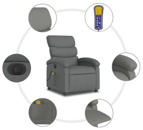 sötétszürke szövet dönthető elektromos masszázsfotel