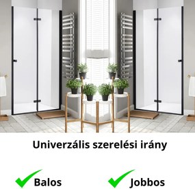 Stuxi Verona Black 120 cm széles csukló zuhanyajtó, 6 mm vízlepergető üveggel, fekete profillal