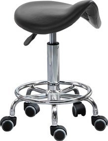 HOMCOM Forgószék 5 Kerekével, Magasságban Állítható Szék, Párnázott Ergonomikus Hab Ülés, Modern és Sokoldalú Dizájn, 36.5x37.5x51-66 cm, Fekete | Aos