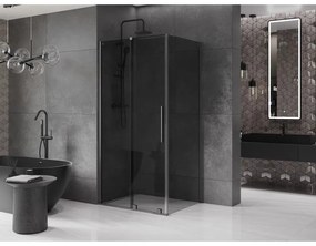 Mexen Velar, tolĂłajtĂłs zuhanykabin 140 x 90 cm, 8mm szĂŒrke ĂŒveg, polĂrozott grafit, 871-140-090-41-66