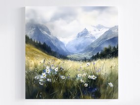 Canvas Vászonkép Tájkép Svájc Alpok Jungfrau Völgy Rét 40x40