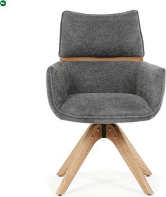 Szürke szövet étkezőszék – kényelmes kárpitozott szék DCH-D1348 GREY2