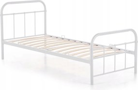 Fém ágy 90x200 cm méretben, fehér színben PABLO