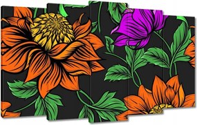 Vászonkép 100x60 Virágok Levelek