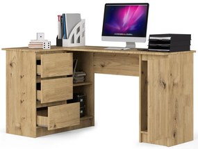 Sarok PC asztal Bevin (artisan tölgy) (B). Akció -16%. 1070968