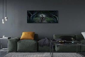 Canvas képek Sötét erdő fa forma 125x50 cm