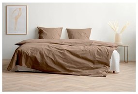 Barna kétszemélyes hosszabbított pamut-perkál ágyneműhuzat 200x220 cm Crisp – Södahl