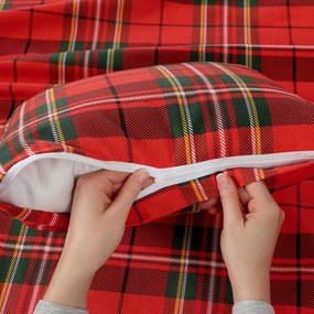 Goldea flanel párnahuzat - piros kockás 40 x 40 cm