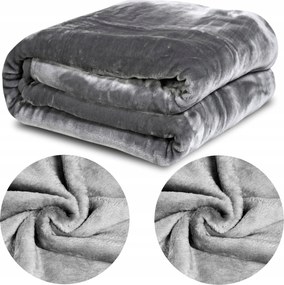 Akril takaró 160x200 cm Téli Ágytakaró Meleg Vastag Szürke