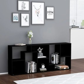 fekete szerelt fa könyvszekrény 67 x 24 x 161 cm