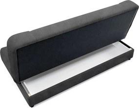 Ágyazható kanapé sötétszürke színben, kordbársony kárpittal PIANO