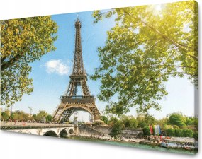 Vászonkép Eiffel-torony Párizs Franciaország Nyár 70x50 cm