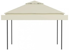 krémszínű pavilon dupla kibővített tetővel 3x3x2,75 m 180 g/m²