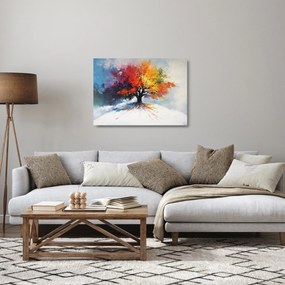 Üveg kép - Színes fa (70x50 cm)